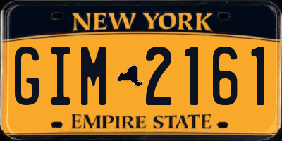 NY license plate GIM2161
