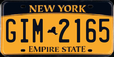 NY license plate GIM2165