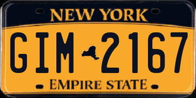 NY license plate GIM2167