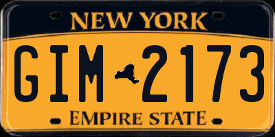 NY license plate GIM2173