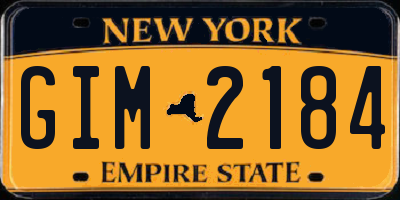 NY license plate GIM2184