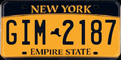 NY license plate GIM2187