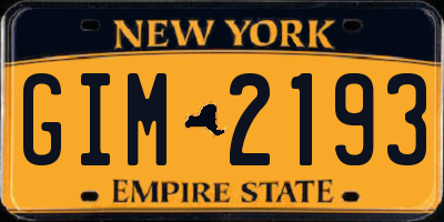 NY license plate GIM2193