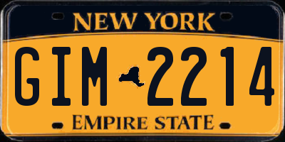 NY license plate GIM2214