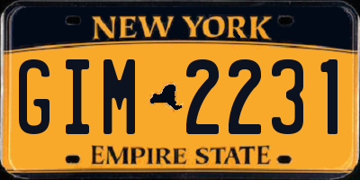 NY license plate GIM2231