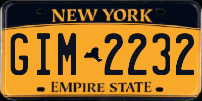 NY license plate GIM2232