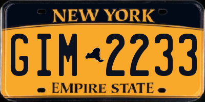 NY license plate GIM2233