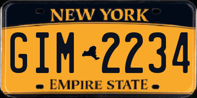 NY license plate GIM2234