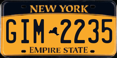 NY license plate GIM2235
