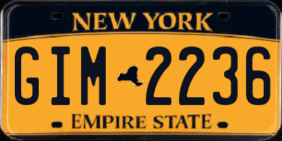NY license plate GIM2236