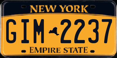 NY license plate GIM2237