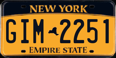 NY license plate GIM2251