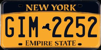 NY license plate GIM2252