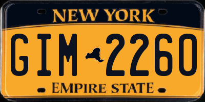 NY license plate GIM2260
