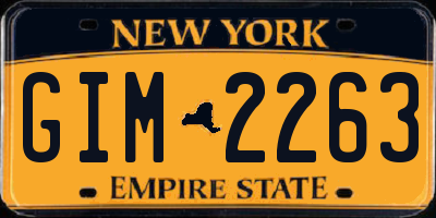NY license plate GIM2263