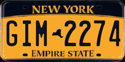 NY license plate GIM2274