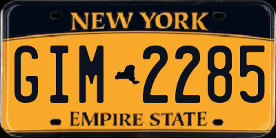 NY license plate GIM2285