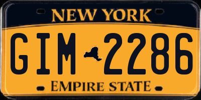 NY license plate GIM2286