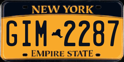 NY license plate GIM2287