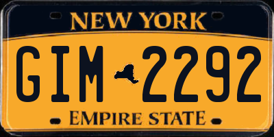 NY license plate GIM2292