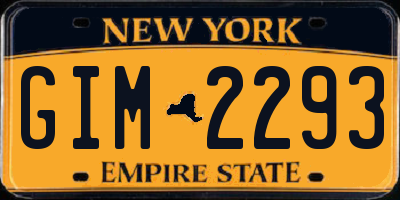 NY license plate GIM2293
