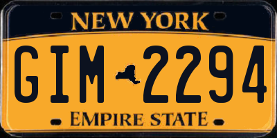 NY license plate GIM2294