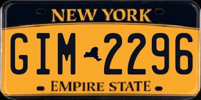 NY license plate GIM2296