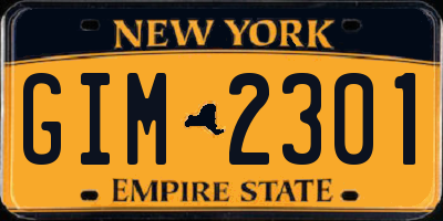 NY license plate GIM2301