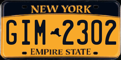 NY license plate GIM2302