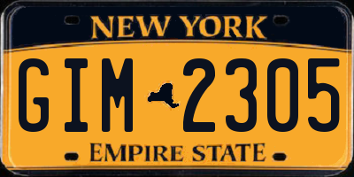 NY license plate GIM2305