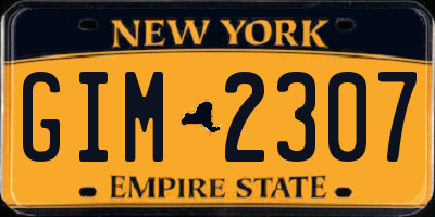 NY license plate GIM2307