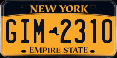 NY license plate GIM2310