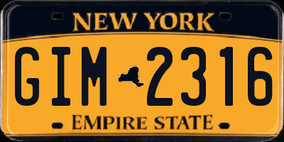 NY license plate GIM2316