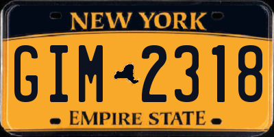 NY license plate GIM2318