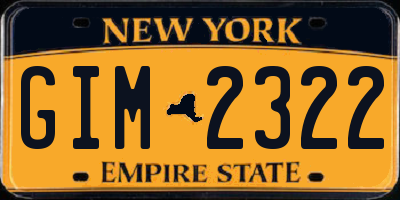 NY license plate GIM2322