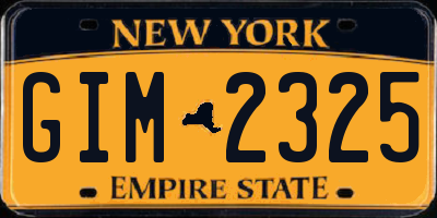 NY license plate GIM2325