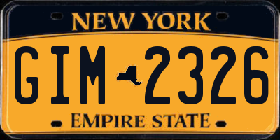 NY license plate GIM2326
