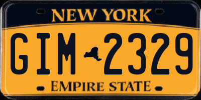 NY license plate GIM2329