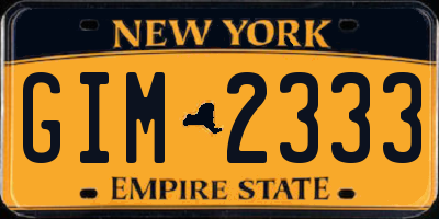 NY license plate GIM2333