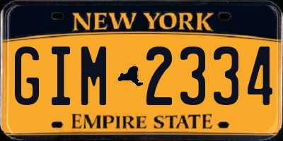 NY license plate GIM2334