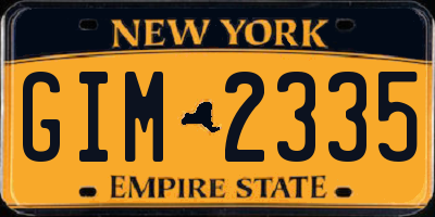 NY license plate GIM2335