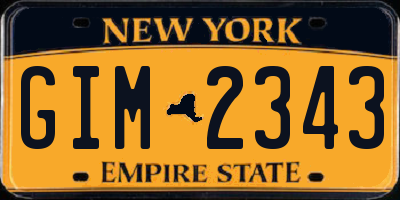 NY license plate GIM2343