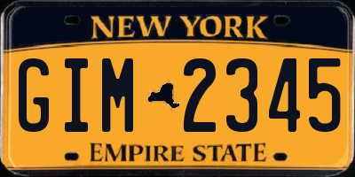NY license plate GIM2345