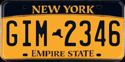 NY license plate GIM2346