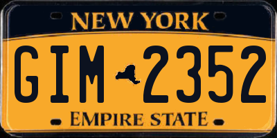 NY license plate GIM2352