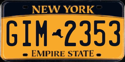 NY license plate GIM2353