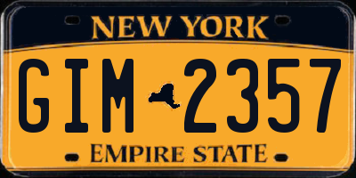 NY license plate GIM2357