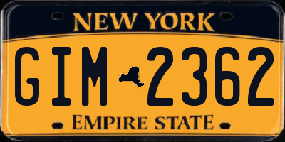 NY license plate GIM2362