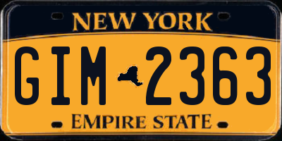 NY license plate GIM2363