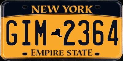 NY license plate GIM2364